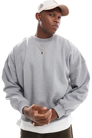 ASOS Premium heavyweight boxy oversized drop shoulder sweatshirt 400gsm in heather