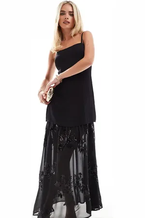 EVER NEW Sheer embellished maxi dress in
