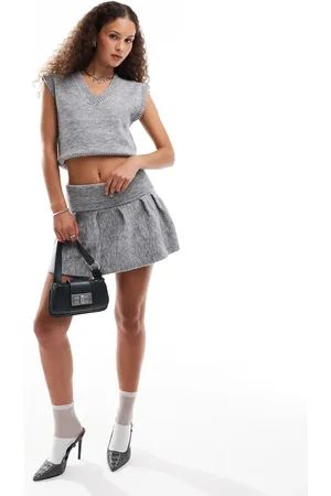 Emory Park Fold detail knit pleat mini skirt in - part of a set