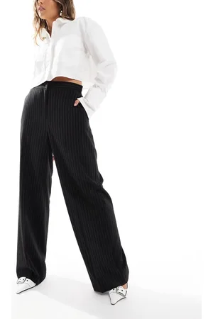 ASOS Tailored wide leg dad pants in pinstripe