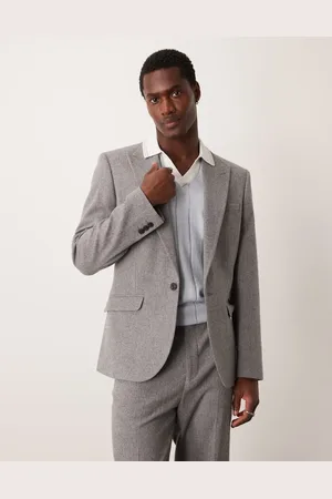 ASOS Skinny wool mix suit jacket in flannel