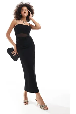 EVER NEW Mesh panel maxi dress in