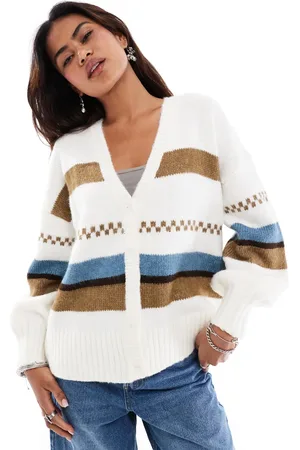 Vans Valerie stripe cardigan in off- and multi