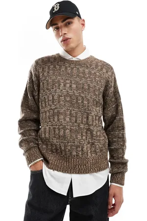 Cotton On Cotton On vintage style knitted sweater in taupe pattern