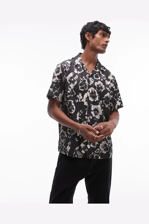 Topman Short sleeve satin floral shirt in