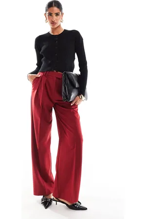 ASOS Tailored wide leg pants with pleat detail in