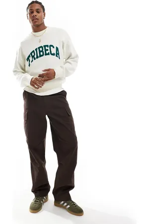 Cotton On Cotton On knit sweater in cream with Tribeca graphic