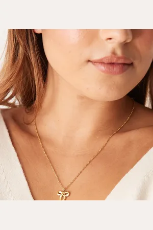 LOST SOULS Stainless steel 18ct plated bow pendant necklace
