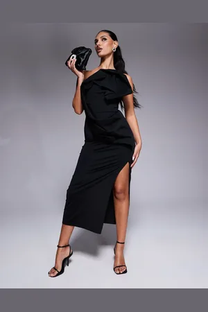 ASOS Structured manipulated fold midi dress in