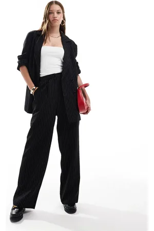 Miss Selfridge Tailored straight leg pants in and white pinstripe