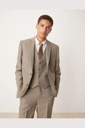 ASOS Regular suit jacket in wool mix basketweave