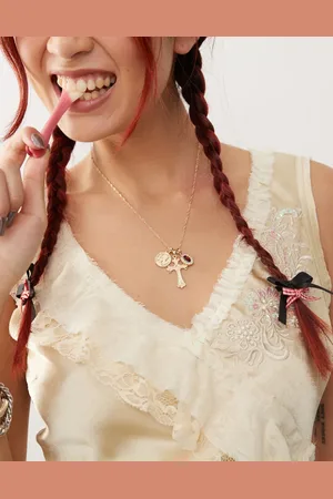 Reclaimed Charm necklace with cross in