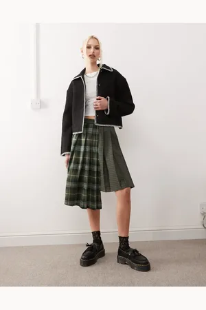 Monki Short wool jacket in with contrast stitch