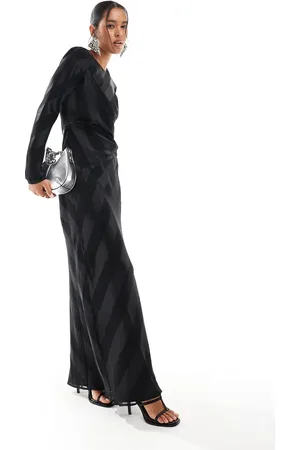ASOS Long sleeve draped striped maxi dress in
