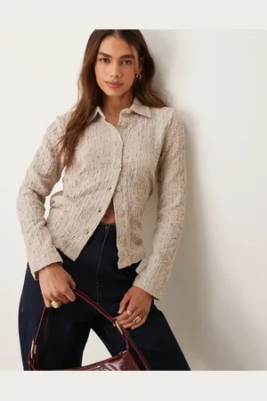 JDY Textured shirt in beige