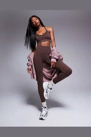 ASOS Smooth seamless high waist gym leggings in mahogany