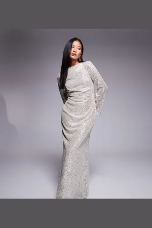 Jaded Rose Long sleeve sequin maxi dress in