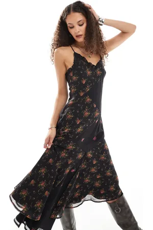 Reclaimed Cami slip dress with spliced floral print