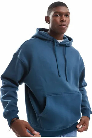 Pull&Bear Basic hoodie in teal blue
