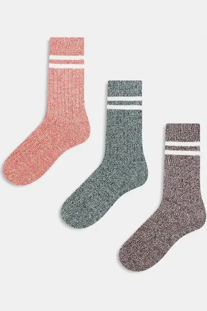 ASOS 3 pack twisted yarn stripe socks in multiple colors