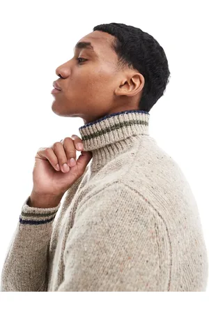 SCALPERS Klint Turtleneck Tricot Sweater In Taupe