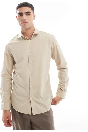 JACK & JONES Slim fit dress shirt in beige