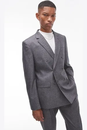 Topman Slim cross hatch suit jacket in
