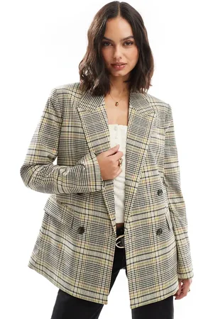 SCALPERS Plaid Blazer In Lime