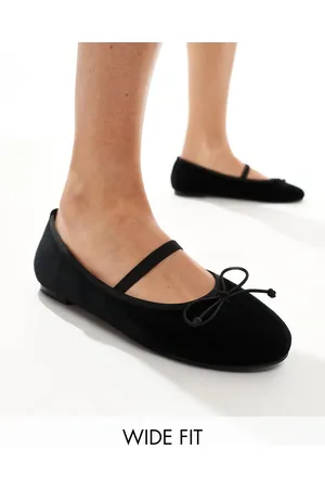 Public Desire Alexa bow ballet flats with strap in velvet