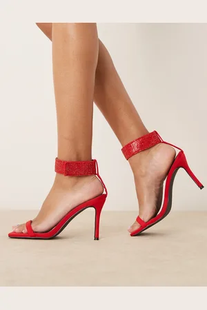 Glamorous Stiletto heel sandals with embellished ankle strap in