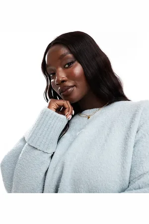 Pretty Lavish Oversized borg knit sweater in dusty