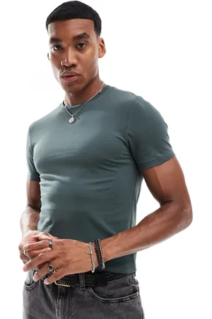 ASOS Essential muscle fit t-shirt in dark
