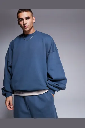ASOS Premium heavyweight extreme oversized sweatshirt 400gsm in washed blue