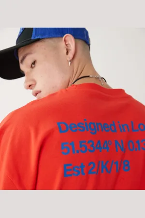 COLLUSION Coordinates print t-shirt in with blue print