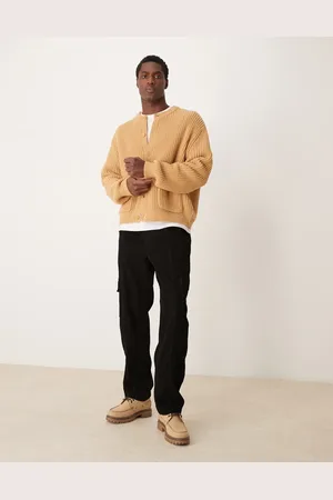 ASOS Straight fit corduroy cargo pants in