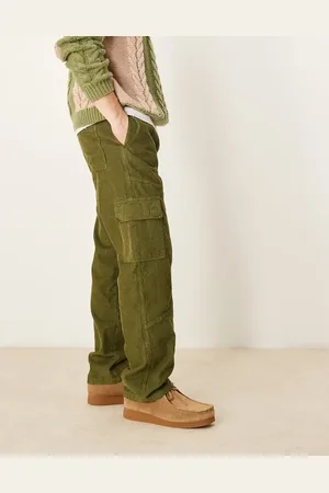 ASOS Straight fit cord cargo pants in khaki