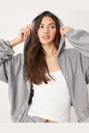 ASOS Lounge mix & match fleece hoodie in light
