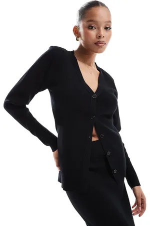 Pretty Lavish Rib knit button up cardigan in - part of a set
