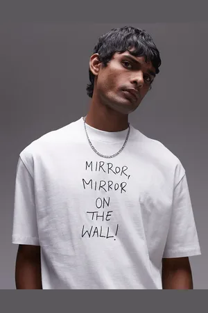Topman Oversized fit t-shirt with mirror mirror embroidery in