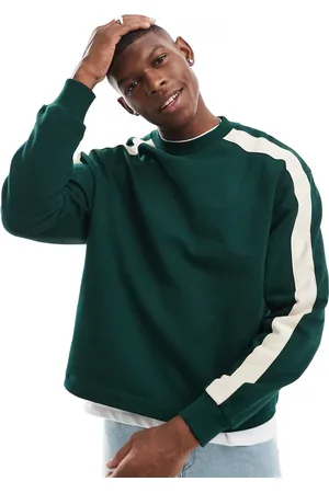 ASOS Boxy oversized sweatshirt with contrast side tape in dark