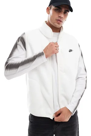 Nike Club winterized fleece vest in off white