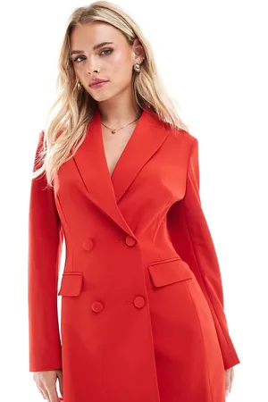 Miss Selfridge Fitted waist blazer dress in red