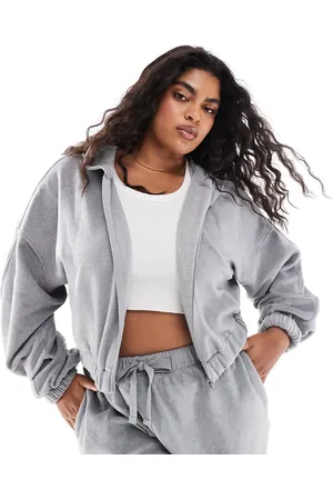 ASOS ASOS DESIGN Curve lounge mix & match fleece hoodie in light