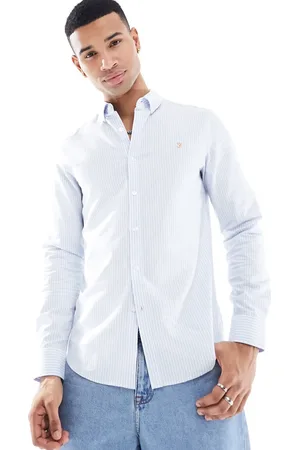 Farah Brewer slim fit striped shirt in