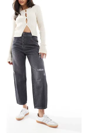 SCALPERS Broken Buttons Denim Pants In Dark