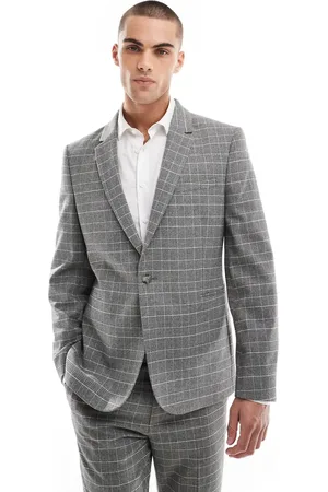 ASOS Slim suit jacket in brushed charcoal check