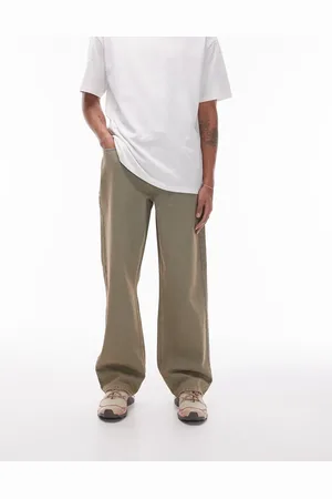 Topman Wide leg jeans in heavy rust tint wash