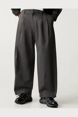 Pull&Bear Black Label wide leg chino pants in