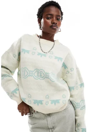 Daisy Street Intarsia fairisle knit crew neck sweater