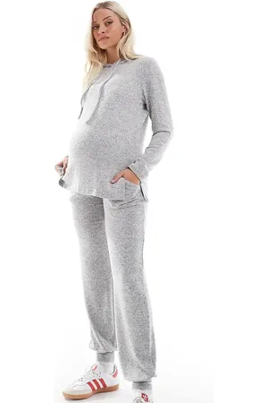 Mama;licious Mamalicious Maternity cuffed jersey sweatpants in light melange - part of a set